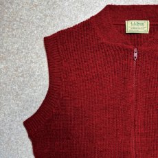 画像2: 「L.L.Bean(エルエルビーン)」80s 90s Mサイズ USA製 アクリルウールポリエステル HIGH TREK YARN  TALONジップ ニット ベスト (2)
