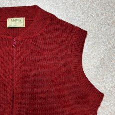 画像4: 「L.L.Bean(エルエルビーン)」80s 90s Mサイズ USA製 アクリルウールポリエステル HIGH TREK YARN  TALONジップ ニット ベスト (4)