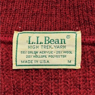 画像1: 「L.L.Bean(エルエルビーン)」80s 90s Mサイズ USA製 アクリルウールポリエステル HIGH TREK YARN  TALONジップ ニット ベスト