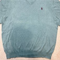 画像5: 「Polo by Ralph Lauren (ポロラルフローレン)」90s 00s 10s  XXLサイズ ピマコットン ダスティブルー ポニー刺繍 ニット Tシャツ (5)