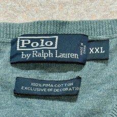画像6: 「Polo by Ralph Lauren (ポロラルフローレン)」90s 00s 10s  XXLサイズ ピマコットン ダスティブルー ポニー刺繍 ニット Tシャツ (6)