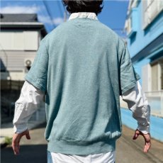 画像20: 「Polo by Ralph Lauren (ポロラルフローレン)」90s 00s 10s  XXLサイズ ピマコットン ダスティブルー ポニー刺繍 ニット Tシャツ (20)