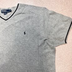 画像4: 「Polo by Ralph Lauren (ポロラルフローレン)」90s 00s 10s  XXLサイズ コットン ライトグレー ポニー刺繍 ニット Tシャツ (4)