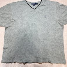画像5: 「Polo by Ralph Lauren (ポロラルフローレン)」90s 00s 10s  XXLサイズ コットン ライトグレー ポニー刺繍 ニット Tシャツ (5)