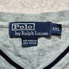 画像6: 「Polo by Ralph Lauren (ポロラルフローレン)」90s 00s 10s  XXLサイズ コットン ライトグレー ポニー刺繍 ニット Tシャツ (6)