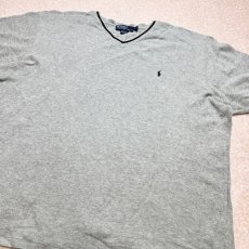 画像14: 「Polo by Ralph Lauren (ポロラルフローレン)」90s 00s 10s  XXLサイズ コットン ライトグレー ポニー刺繍 ニット Tシャツ (14)