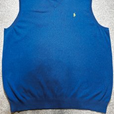 画像5: 「POLO RALPH LAUREN(ポロラルフローレン)」10s 20s 2XLT TALLサイズ ピマコットン ロイヤルブルー ポニー刺繍 ニット ベスト (5)