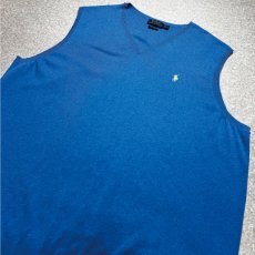 画像15: 「POLO RALPH LAUREN(ポロラルフローレン)」10s 20s 2XLT TALLサイズ ピマコットン ロイヤルブルー ポニー刺繍 ニット ベスト (15)
