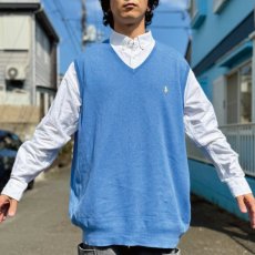 画像16: 「POLO RALPH LAUREN(ポロラルフローレン)」10s 20s 2XLT TALLサイズ ピマコットン ロイヤルブルー ポニー刺繍 ニット ベスト (16)