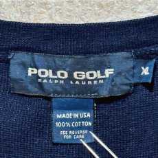画像6: 「POLO GOLF RALPH LAUREN(ポロゴルフラルフローレン)」80s 90s XLサイズ USA製 コットン ネイビー ポニー刺繍 ニット ベスト (6)