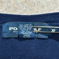 画像7: 「POLO GOLF RALPH LAUREN(ポロゴルフラルフローレン)」80s 90s XLサイズ USA製 コットン ネイビー ポニー刺繍 ニット ベスト (7)