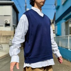 画像17: 「POLO GOLF RALPH LAUREN(ポロゴルフラルフローレン)」80s 90s XLサイズ USA製 コットン ネイビー ポニー刺繍 ニット ベスト (17)