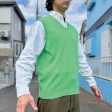 画像19: 「POLO RALPH LAUREN(ポロラルフローレン)」10s 20s Mサイズ ピマコットン ライムグリーン ポニー刺繍 ニット ベスト (19)