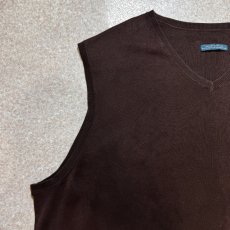 画像2: 「POLO RALPH LAUREN(ポロラルフローレン)」90s 00s 10s 20s Lサイズ相当 ピマコットン チョコレートブラウン ポニー刺繍 ニット ベスト (2)