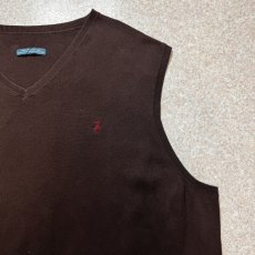 画像4: 「POLO RALPH LAUREN(ポロラルフローレン)」90s 00s 10s 20s Lサイズ相当 ピマコットン チョコレートブラウン ポニー刺繍 ニット ベスト (4)