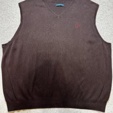 画像5: 「POLO RALPH LAUREN(ポロラルフローレン)」90s 00s 10s 20s Lサイズ相当 ピマコットン チョコレートブラウン ポニー刺繍 ニット ベスト (5)