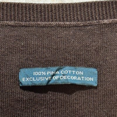 画像2: 「POLO RALPH LAUREN(ポロラルフローレン)」90s 00s 10s 20s Lサイズ相当 ピマコットン チョコレートブラウン ポニー刺繍 ニット ベスト