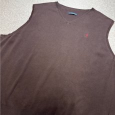 画像15: 「POLO RALPH LAUREN(ポロラルフローレン)」90s 00s 10s 20s Lサイズ相当 ピマコットン チョコレートブラウン ポニー刺繍 ニット ベスト (15)