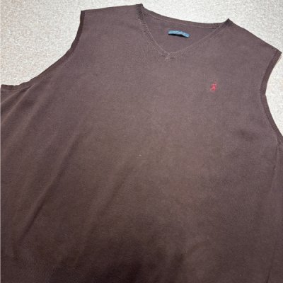 画像3: 「POLO RALPH LAUREN(ポロラルフローレン)」90s 00s 10s 20s Lサイズ相当 ピマコットン チョコレートブラウン ポニー刺繍 ニット ベスト