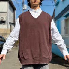 画像16: 「POLO RALPH LAUREN(ポロラルフローレン)」90s 00s 10s 20s Lサイズ相当 ピマコットン チョコレートブラウン ポニー刺繍 ニット ベスト (16)
