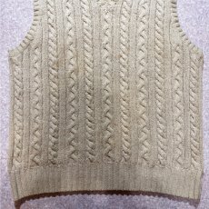 画像5: 「Polo by Ralph Lauren (ポロラルフローレン)」90s 00s 10s Lサイズ コットン 生成り ケーブル編み ニット ベスト (5)