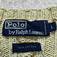 画像6: 「Polo by Ralph Lauren (ポロラルフローレン)」90s 00s 10s Lサイズ コットン 生成り ケーブル編み ニット ベスト (6)