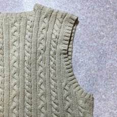 画像11: 「Polo by Ralph Lauren (ポロラルフローレン)」90s 00s 10s Lサイズ コットン 生成り ケーブル編み ニット ベスト (11)