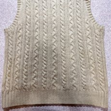 画像12: 「Polo by Ralph Lauren (ポロラルフローレン)」90s 00s 10s Lサイズ コットン 生成り ケーブル編み ニット ベスト (12)