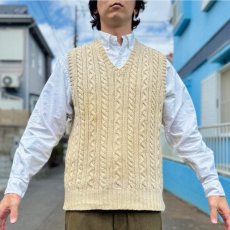 画像15: 「Polo by Ralph Lauren (ポロラルフローレン)」90s 00s 10s Lサイズ コットン 生成り ケーブル編み ニット ベスト (15)