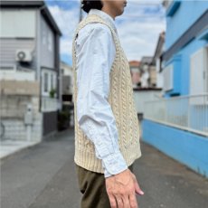 画像17: 「Polo by Ralph Lauren (ポロラルフローレン)」90s 00s 10s Lサイズ コットン 生成り ケーブル編み ニット ベスト (17)