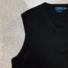 画像2: 「POLO RALPH LAUREN(ポロラルフローレン)」10s 20s XL TGサイズ ピマコットン ブラック ポニー刺繍 ニット ベスト (2)
