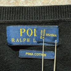 画像7: 「POLO RALPH LAUREN(ポロラルフローレン)」10s 20s XL TGサイズ ピマコットン ブラック ポニー刺繍 ニット ベスト (7)
