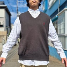 画像18: 「POLO RALPH LAUREN(ポロラルフローレン)」10s 20s XL TGサイズ ピマコットン ブラック ポニー刺繍 ニット ベスト (18)