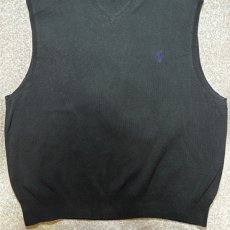 画像5: 「Polo by Ralph Lauren (ポロラルフローレン)」90s 00s 10s XXLサイズ ピマコットン ブラック ポニー刺繍 ニット ベスト (5)
