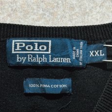 画像6: 「Polo by Ralph Lauren (ポロラルフローレン)」90s 00s 10s XXLサイズ ピマコットン ブラック ポニー刺繍 ニット ベスト (6)