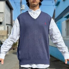 画像17: 「POLO RALPH LAUREN(ポロラルフローレン)」10s 20s XXL TTGサイズ ピマコットン ネイビー ポニー刺繍 ニット ベスト (17)