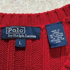 画像6: 「Polo by Ralph Lauren (ポロラルフローレン)」90s 00s 10s Lサイズ コットン レッド ポニー刺繍 リブ編み ニット ベスト (6)