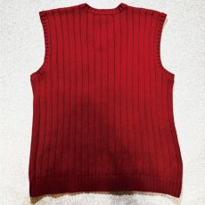 画像10: 「Polo by Ralph Lauren (ポロラルフローレン)」90s 00s 10s Lサイズ コットン レッド ポニー刺繍 リブ編み ニット ベスト (10)