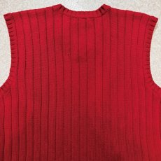 画像12: 「Polo by Ralph Lauren (ポロラルフローレン)」90s 00s 10s Lサイズ コットン レッド ポニー刺繍 リブ編み ニット ベスト (12)
