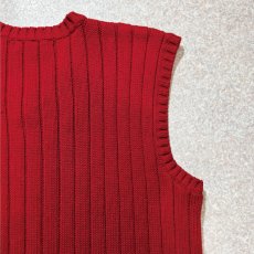 画像13: 「Polo by Ralph Lauren (ポロラルフローレン)」90s 00s 10s Lサイズ コットン レッド ポニー刺繍 リブ編み ニット ベスト (13)