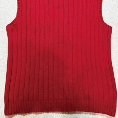 画像14: 「Polo by Ralph Lauren (ポロラルフローレン)」90s 00s 10s Lサイズ コットン レッド ポニー刺繍 リブ編み ニット ベスト (14)