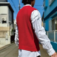 画像19: 「Polo by Ralph Lauren (ポロラルフローレン)」90s 00s 10s Lサイズ コットン レッド ポニー刺繍 リブ編み ニット ベスト (19)