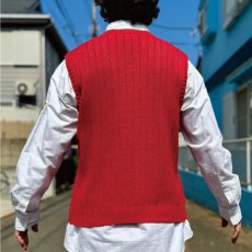 画像20: 「Polo by Ralph Lauren (ポロラルフローレン)」90s 00s 10s Lサイズ コットン レッド ポニー刺繍 リブ編み ニット ベスト (20)