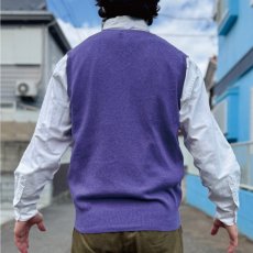 画像20: 「POLO RALPH LAUREN(ポロラルフローレン)」10s 20s Mサイズ ピマコットン パープル ポニー刺繍 ニット ベスト (20)