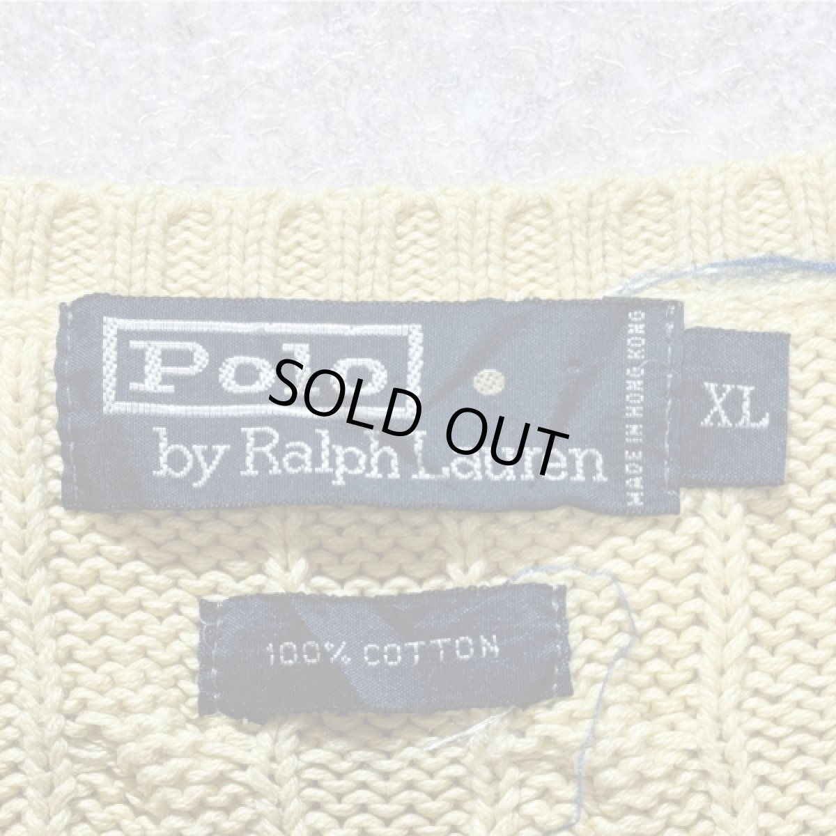 画像6: 「Polo by Ralph Lauren (ポロラルフローレン)」90s 00s 10s XLサイズ コットン イエロー ゴルフ刺繍 ケーブル編み ニット ベスト (6)