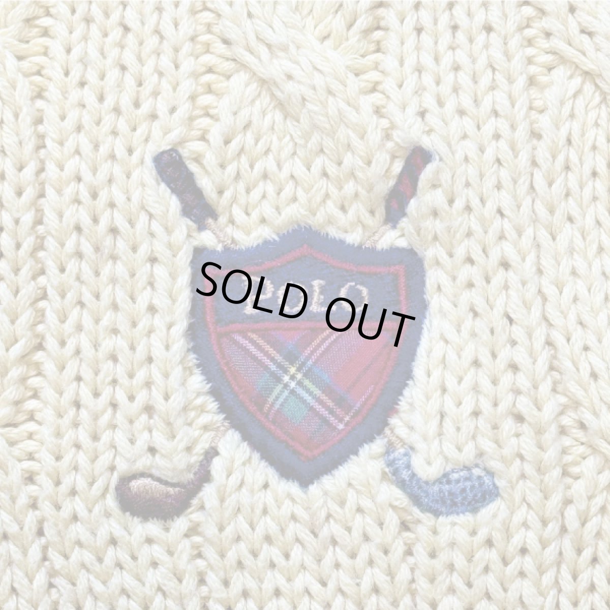 画像7: 「Polo by Ralph Lauren (ポロラルフローレン)」90s 00s 10s XLサイズ コットン イエロー ゴルフ刺繍 ケーブル編み ニット ベスト (7)