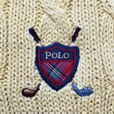 画像7: 「Polo by Ralph Lauren (ポロラルフローレン)」90s 00s 10s XLサイズ コットン イエロー ゴルフ刺繍 ケーブル編み ニット ベスト (7)