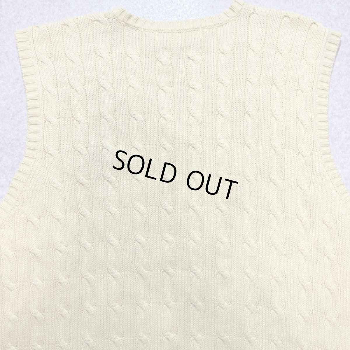 画像11: 「Polo by Ralph Lauren (ポロラルフローレン)」90s 00s 10s XLサイズ コットン イエロー ゴルフ刺繍 ケーブル編み ニット ベスト (11)