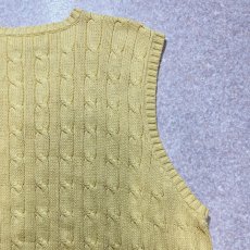 画像12: 「Polo by Ralph Lauren (ポロラルフローレン)」90s 00s 10s XLサイズ コットン イエロー ゴルフ刺繍 ケーブル編み ニット ベスト (12)