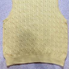 画像13: 「Polo by Ralph Lauren (ポロラルフローレン)」90s 00s 10s XLサイズ コットン イエロー ゴルフ刺繍 ケーブル編み ニット ベスト (13)